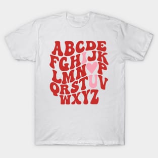 Retro Valentine Alphabet I Love You T-Shirt